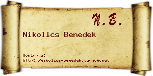 Nikolics Benedek névjegykártya